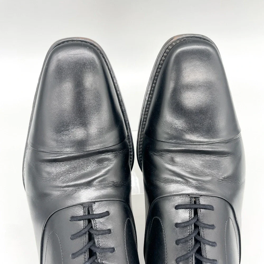 Magnanni Mens 10M Vista Cap Toe Oxford Black Leather Dress Shoes Derby Office
